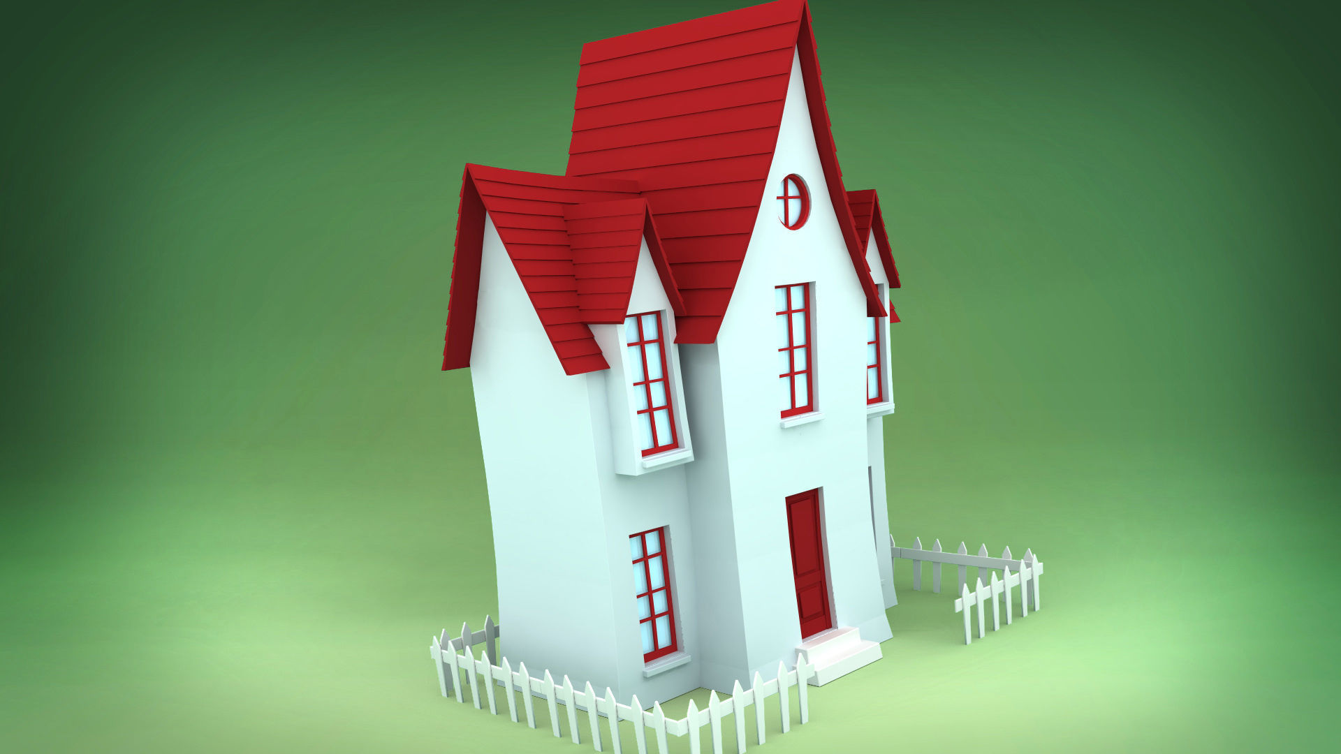 Cartoon House 3D model_4