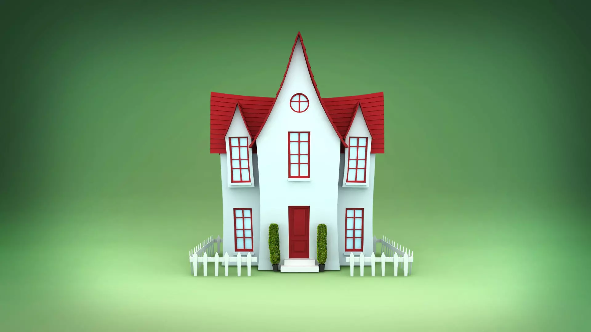 Cartoon House 3D model_0