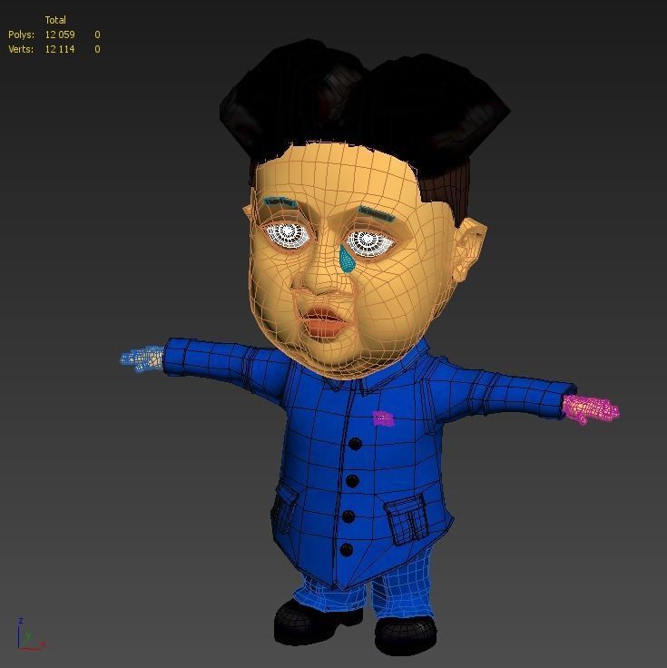 LONELY KIM 3D cartoon character of Kim Jong Un 3D print model_10