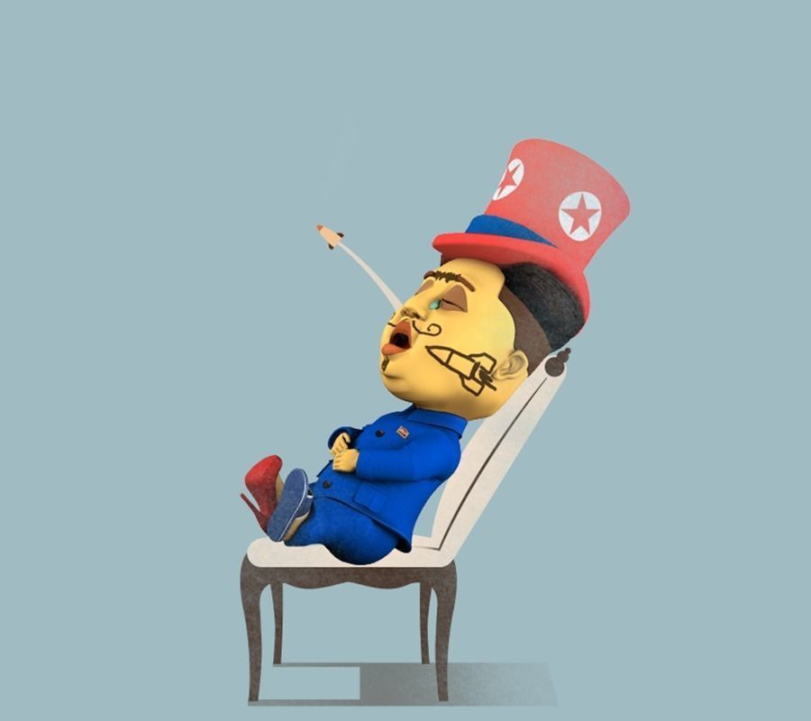 LONELY KIM 3D cartoon character of Kim Jong Un 3D print model_3