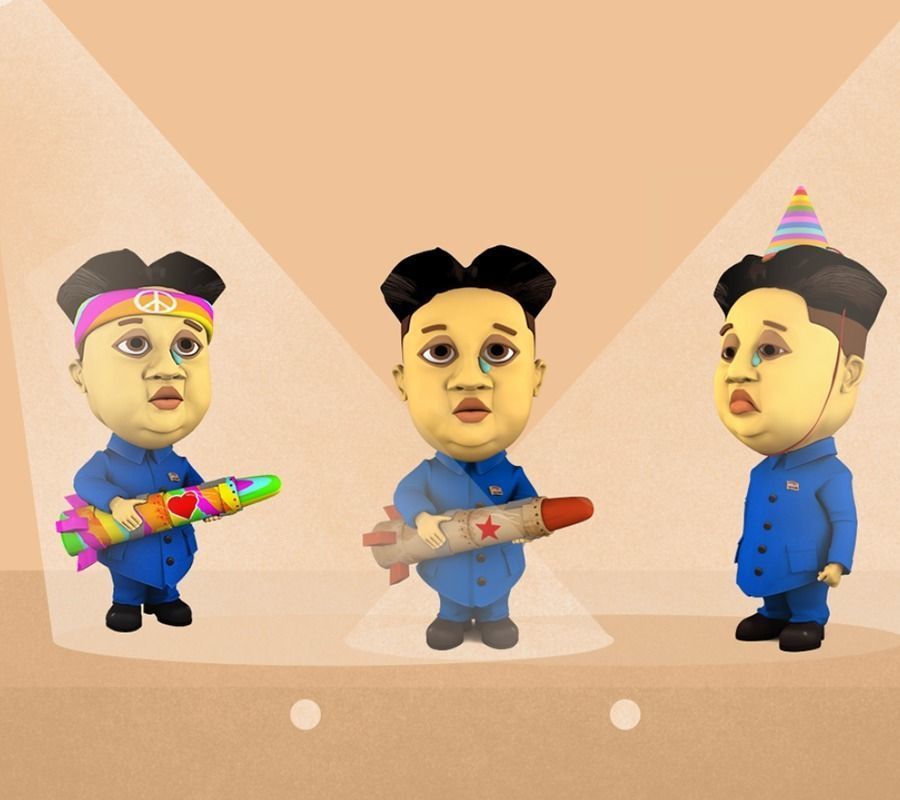 LONELY KIM 3D cartoon character of Kim Jong Un 3D print model_1