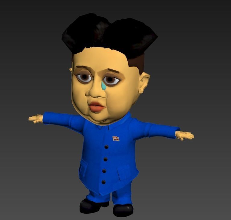 LONELY KIM 3D cartoon character of Kim Jong Un 3D print model_9