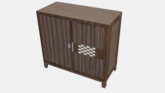 Wooden Desk Low-poly 3D model