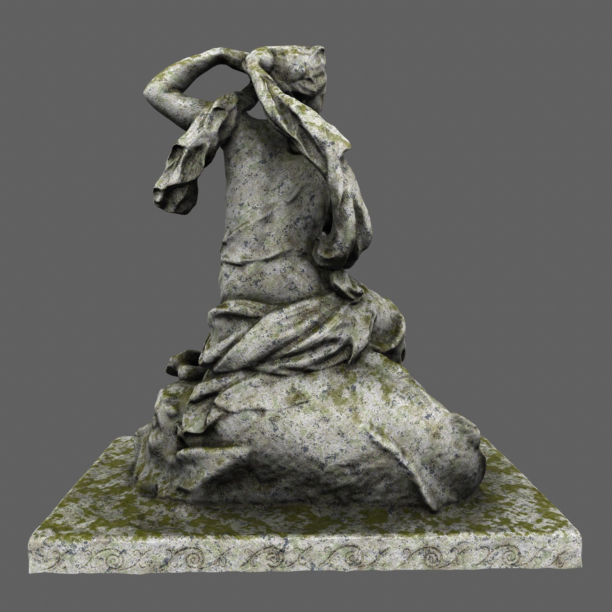 statue 2 of woman holding child Low-poly 3D model_6