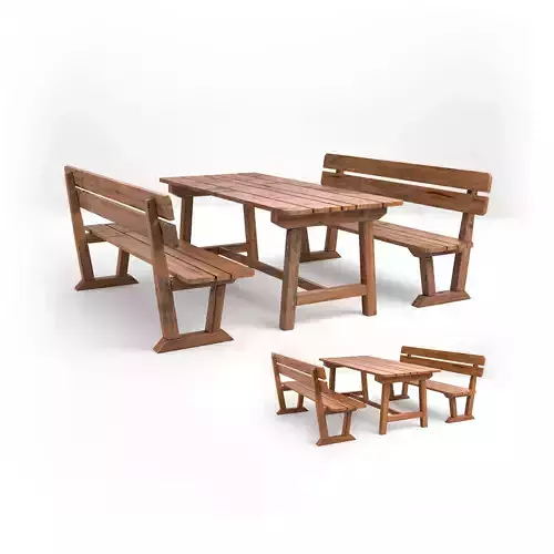 Wood Seating Set with New and Old textures