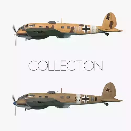 Heinkel He 111 - North Africa Collection Low-poly 3D model