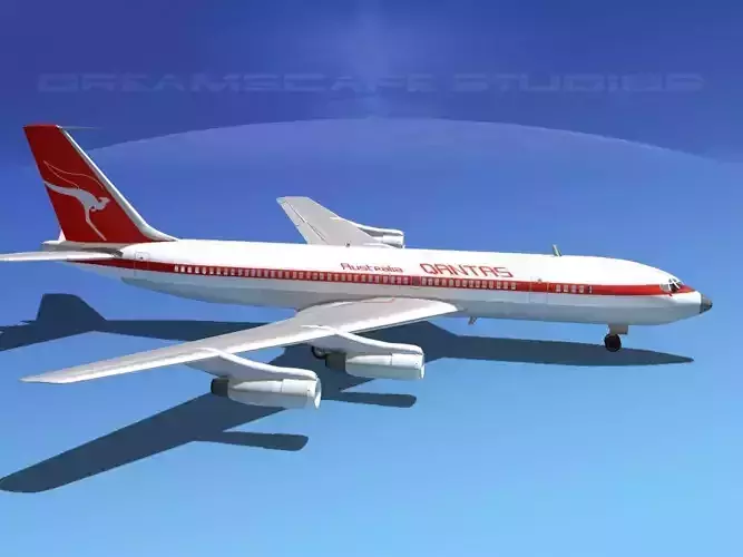 Boeing 707 Qantas 3D model