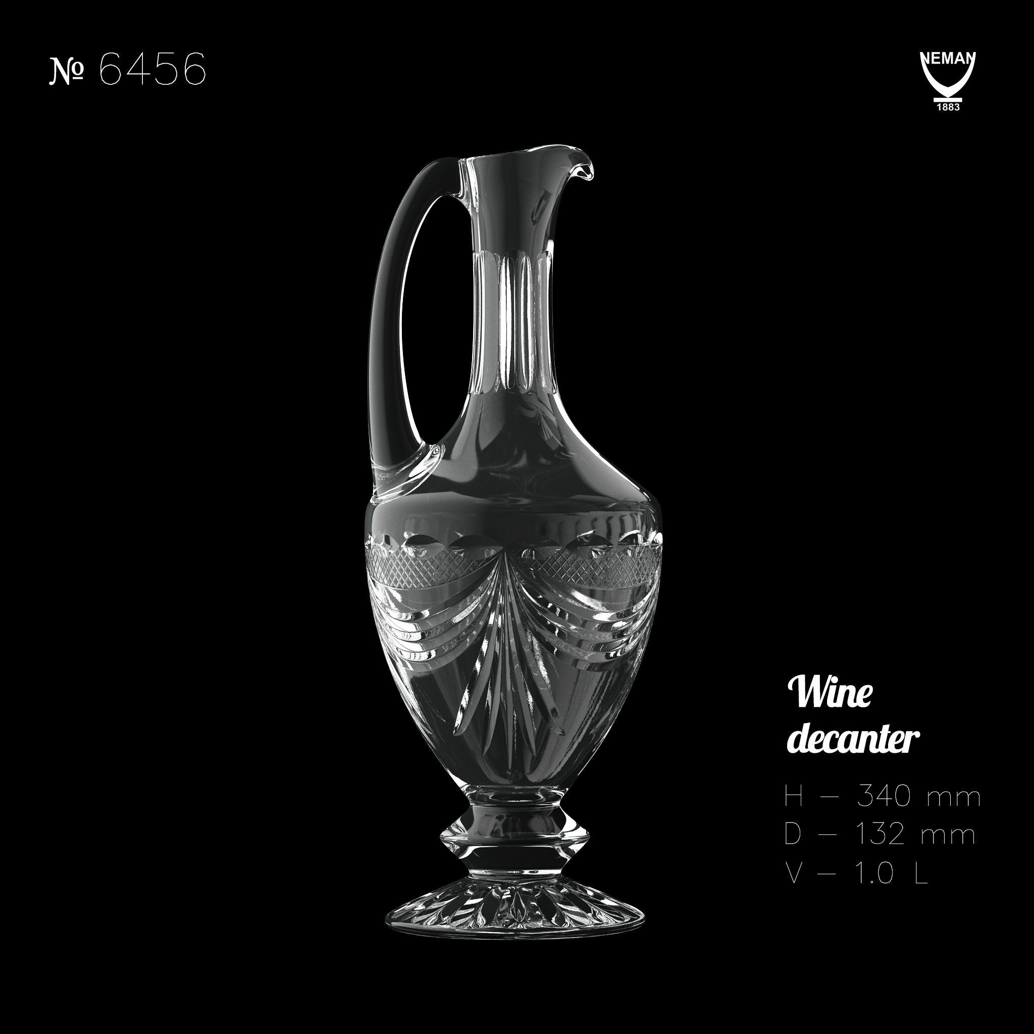 Set 6456 jug and wine glass Low-poly 3D model_1