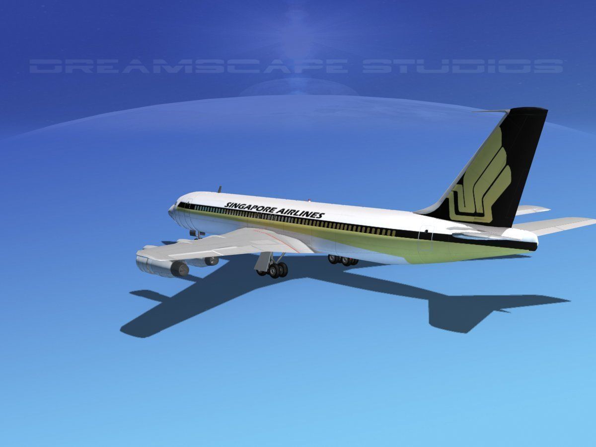 Boeing 707 Singapore Airlines 3D model_6
