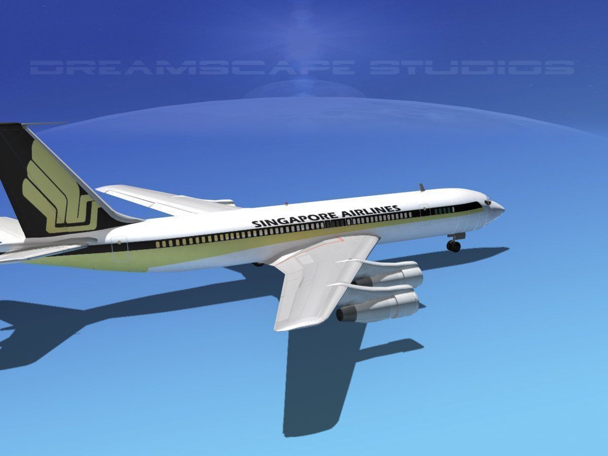 Boeing 707 Singapore Airlines 3D model_9