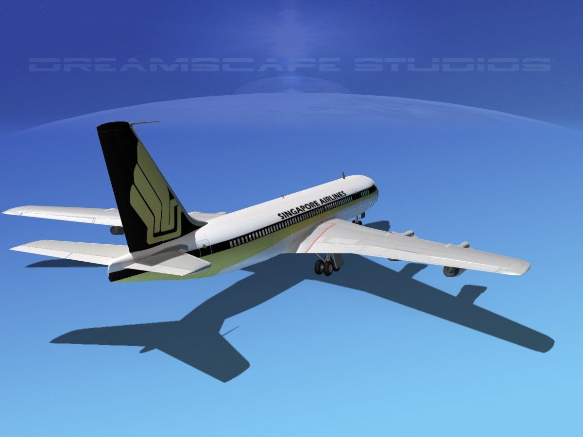 Boeing 707 Singapore Airlines 3D model_8