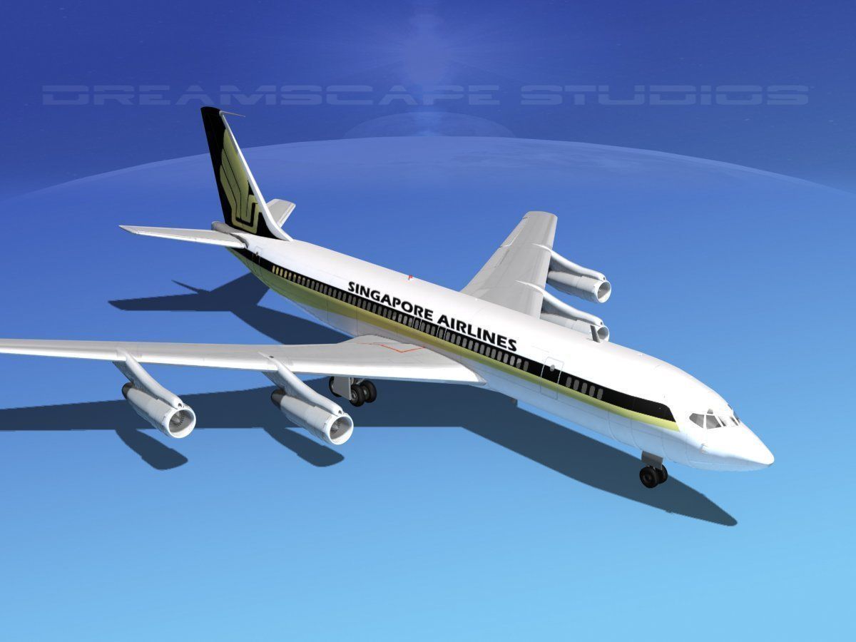 Boeing 707 Singapore Airlines 3D model_1