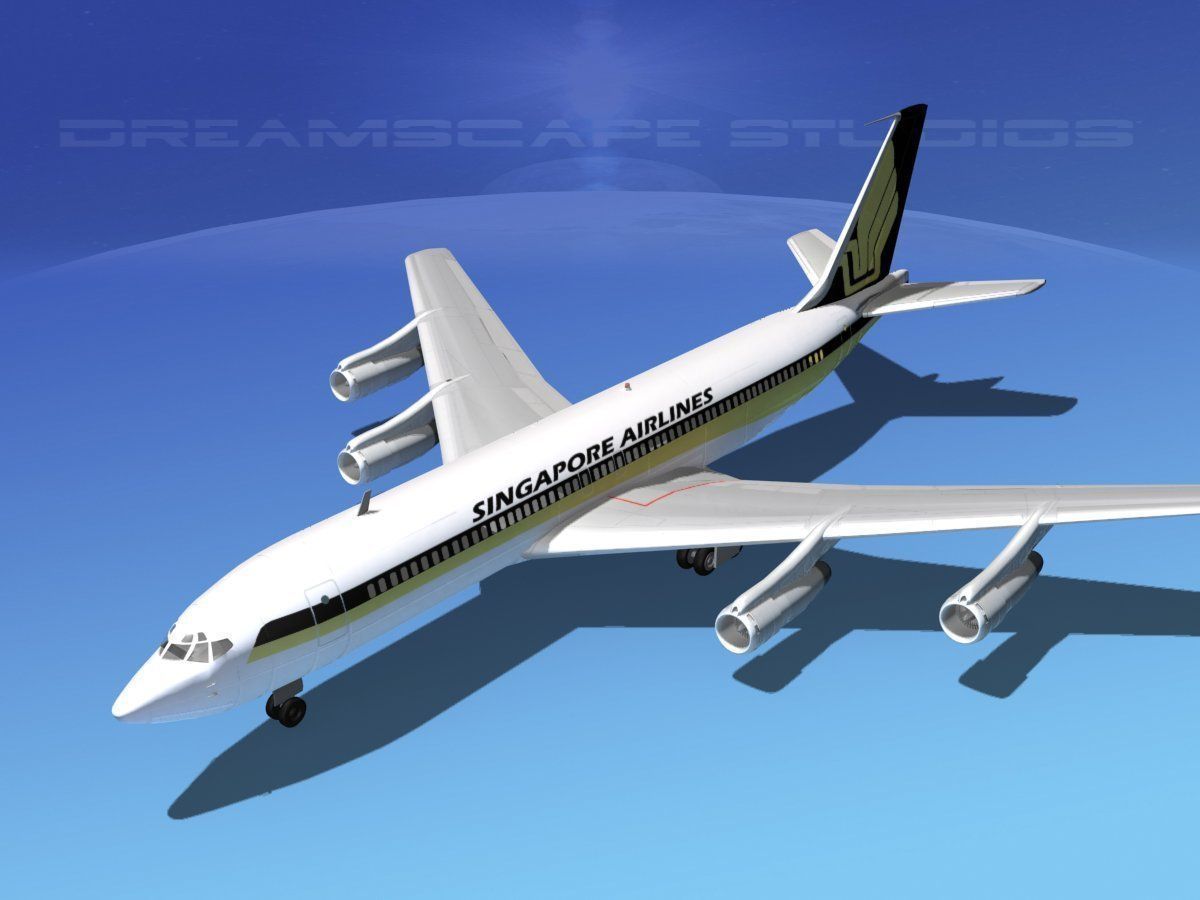 Boeing 707 Singapore Airlines 3D model_10
