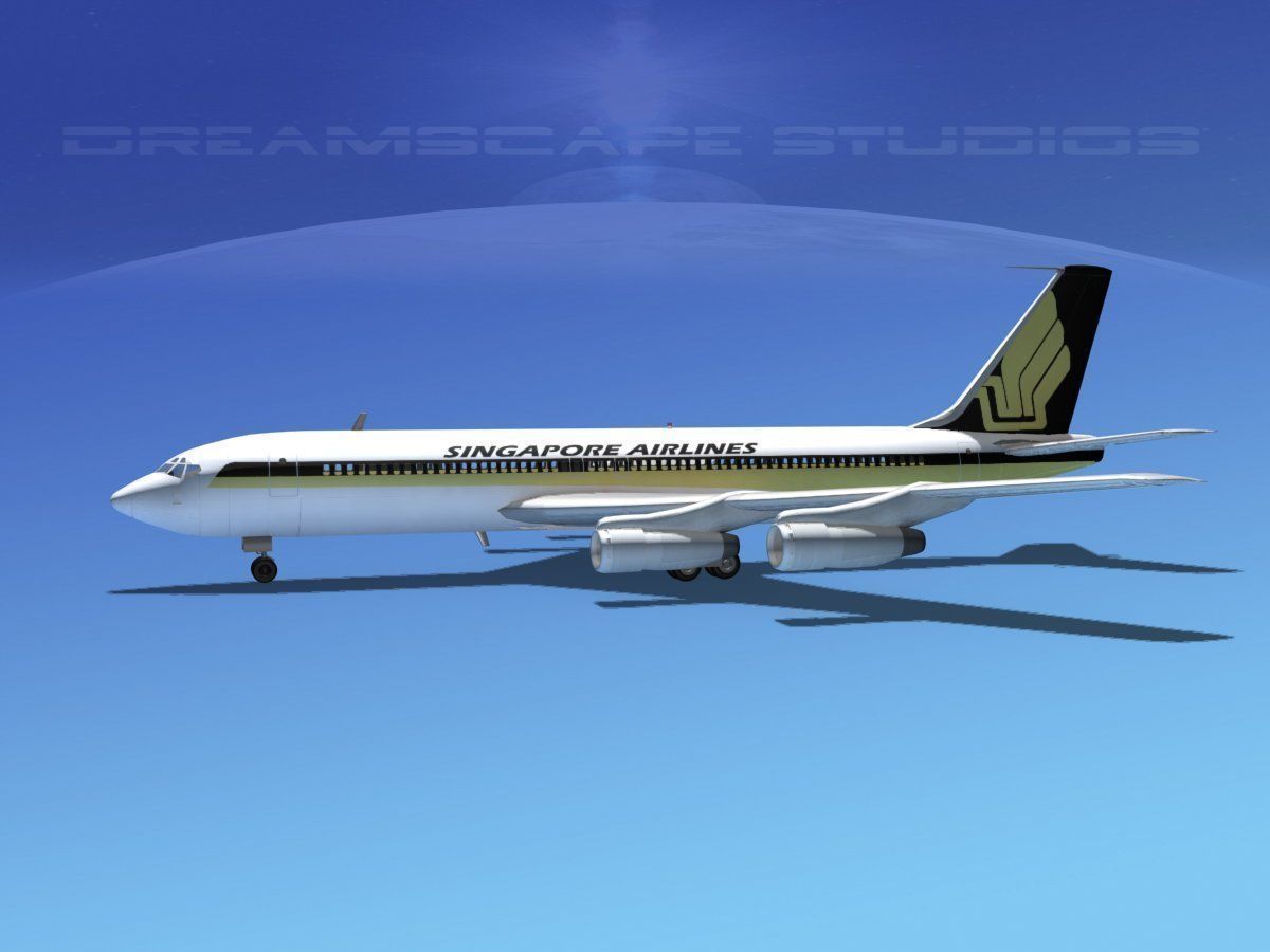 Boeing 707 Singapore Airlines 3D model_4