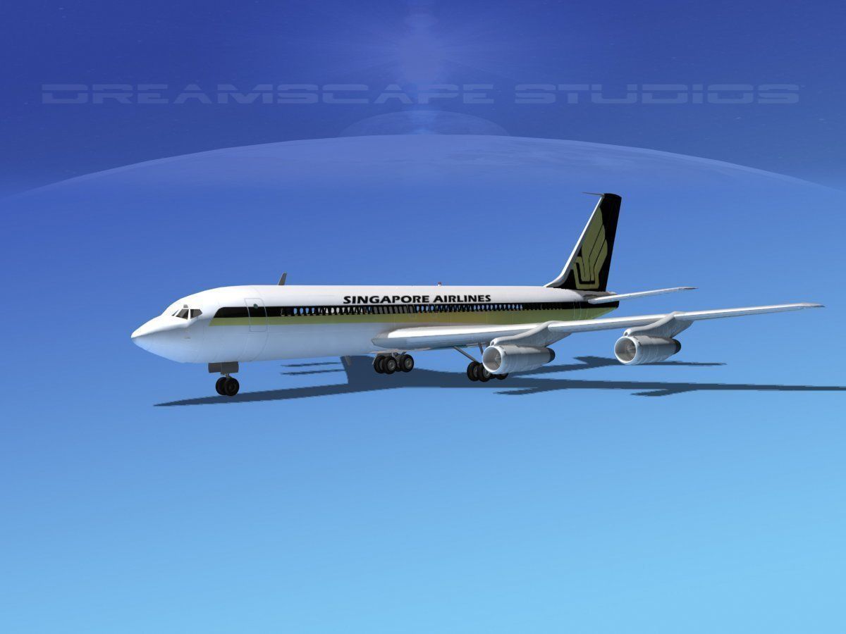 Boeing 707 Singapore Airlines 3D model_3