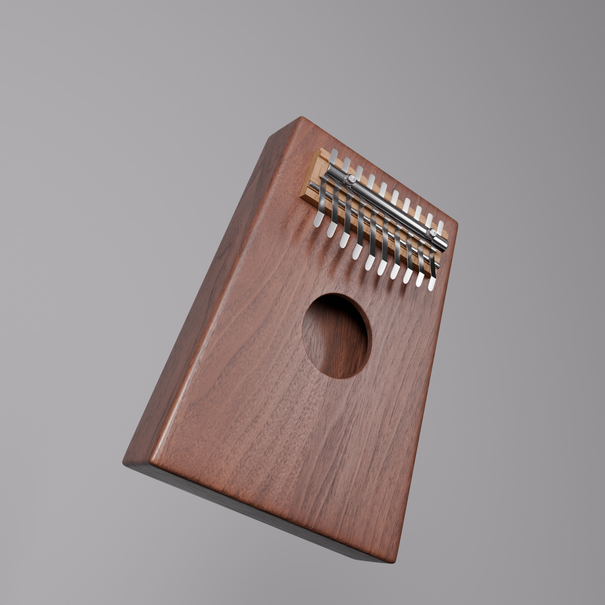 Kalimba wooden hammered dulcimer 3D model_1