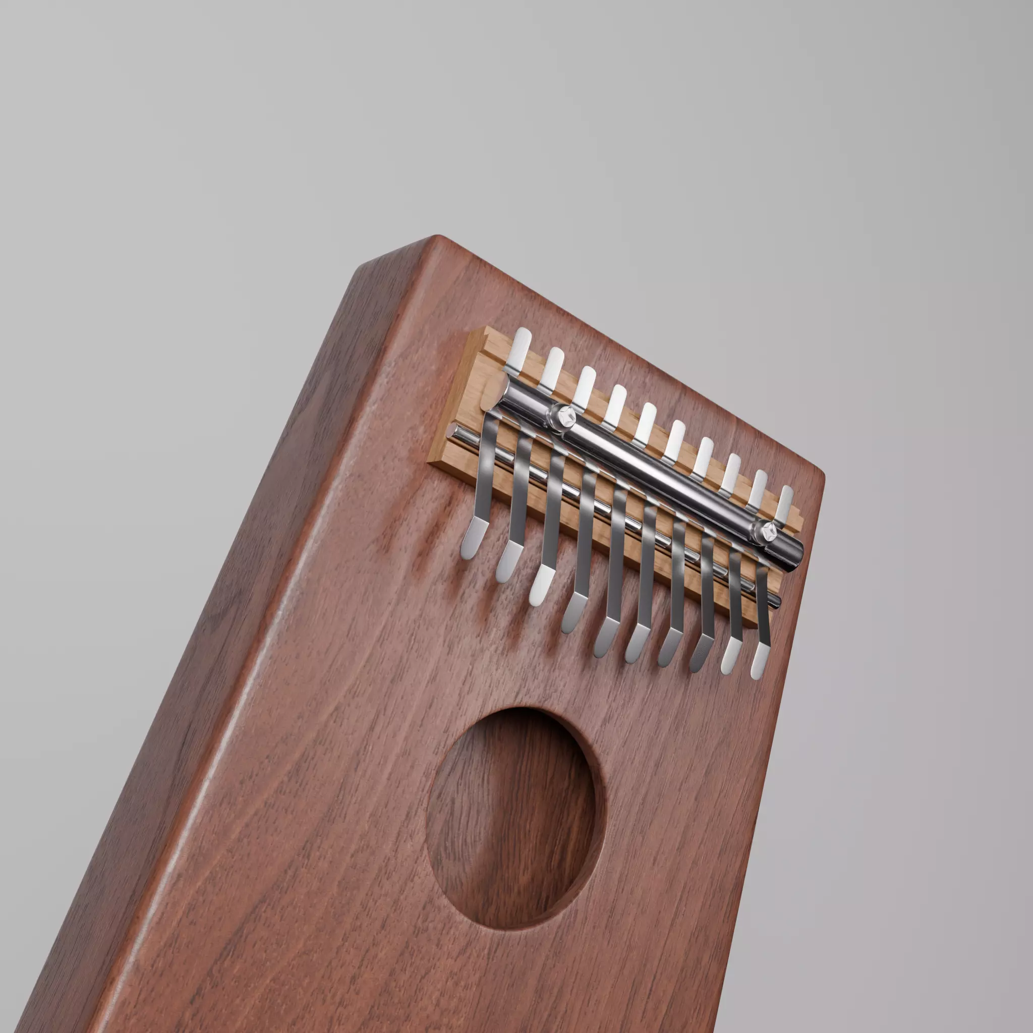 Kalimba wooden hammered dulcimer 3D model_0