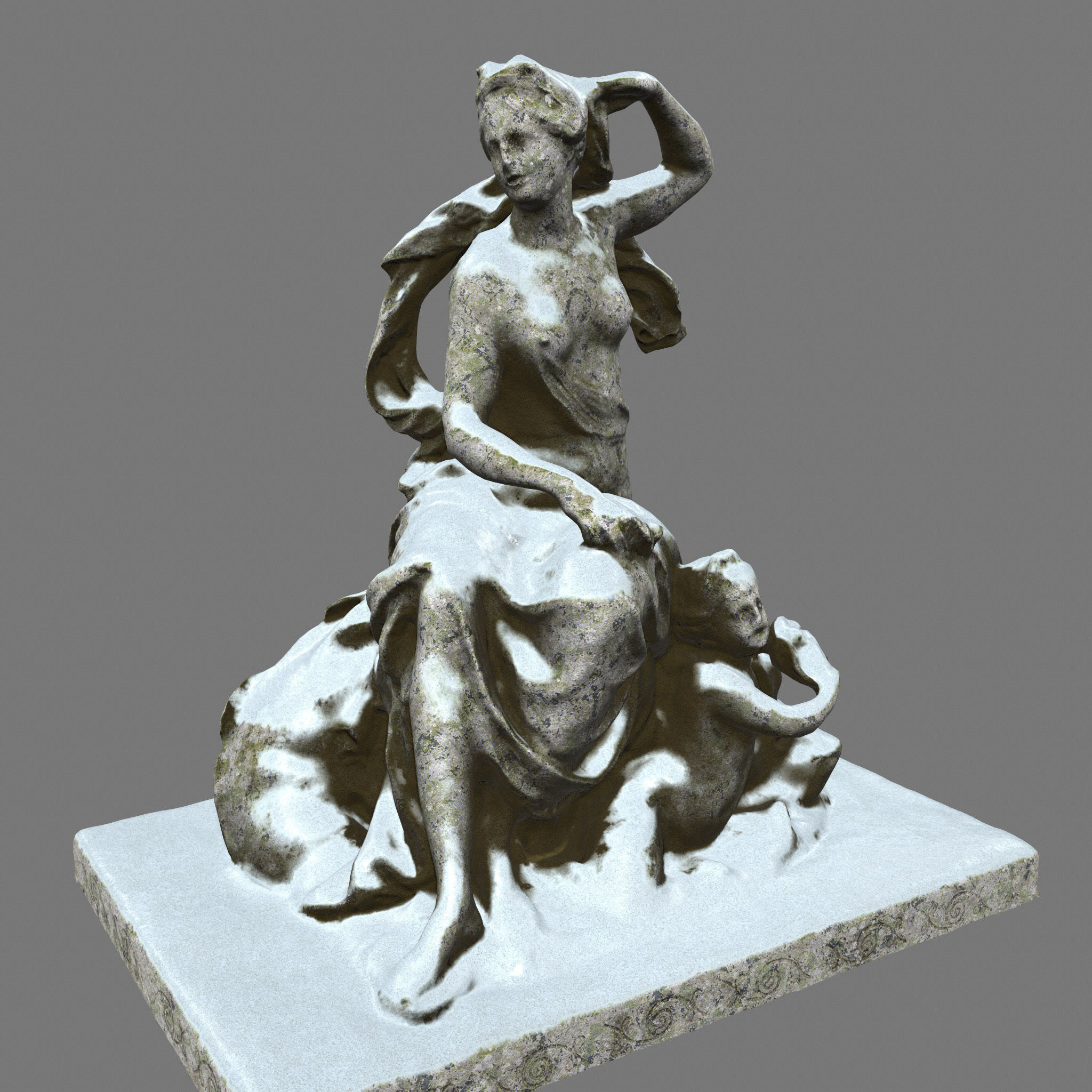 statue 7 in snow Low-poly 3D model_2
