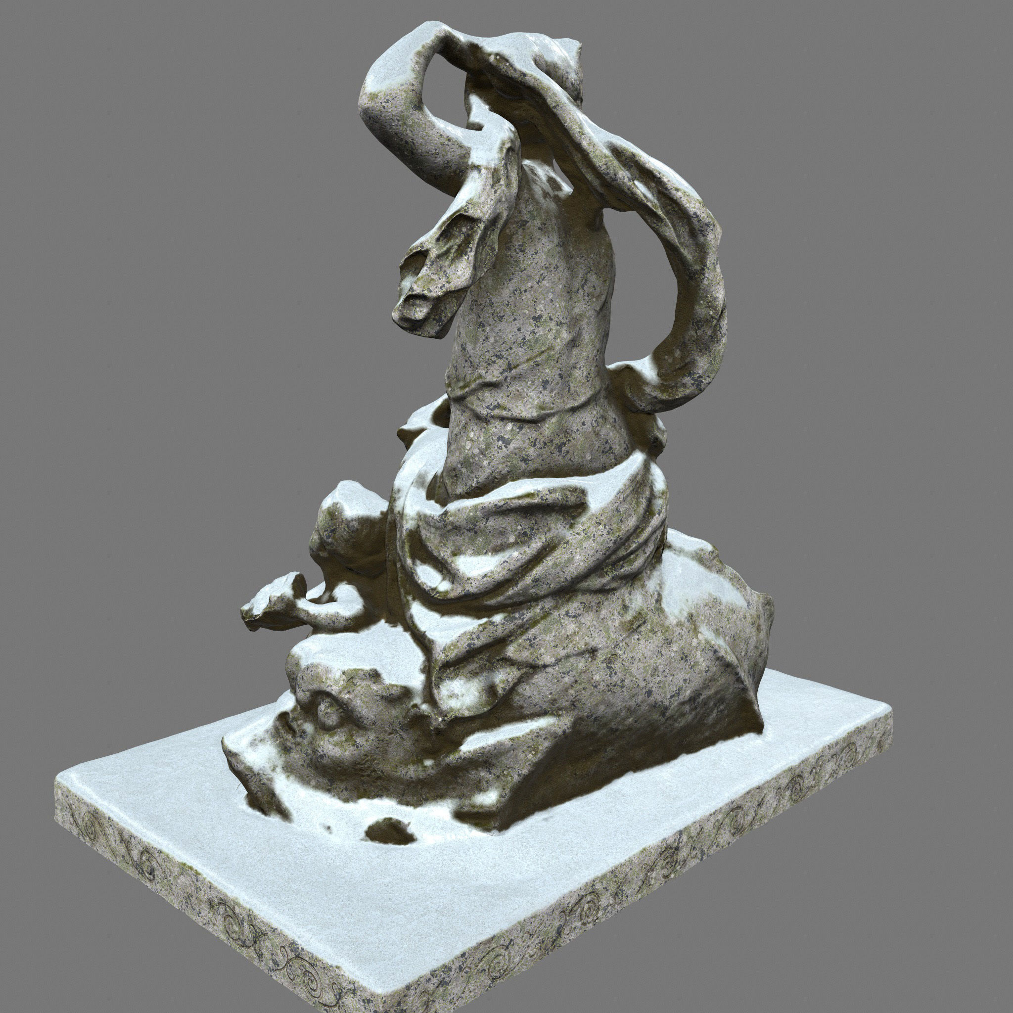 statue 7 in snow Low-poly 3D model_7