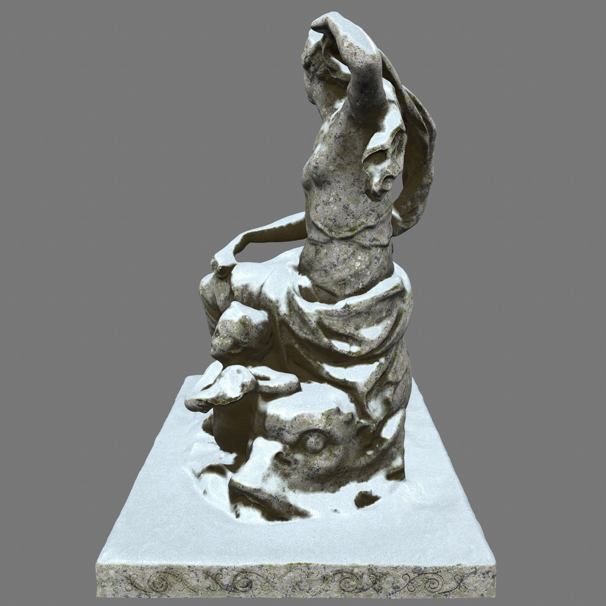 statue 7 in snow Low-poly 3D model_8