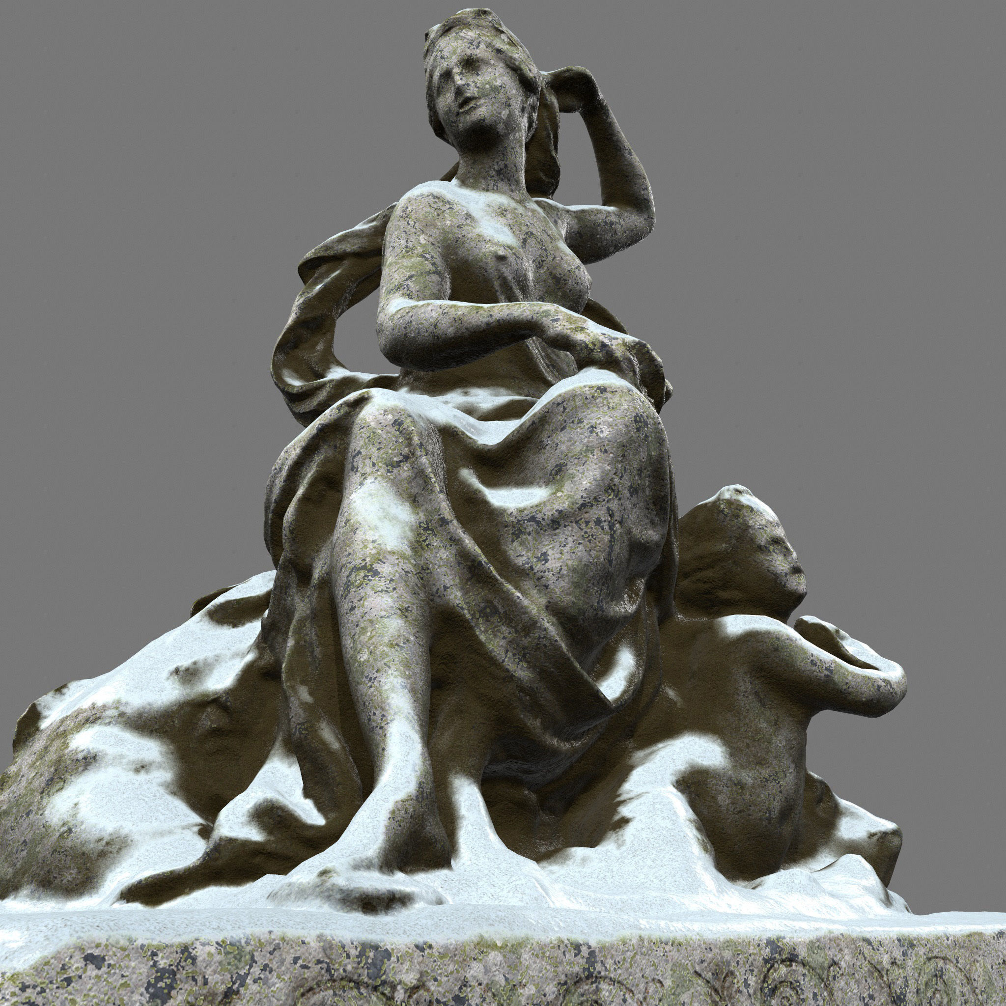 statue 7 in snow Low-poly 3D model_10