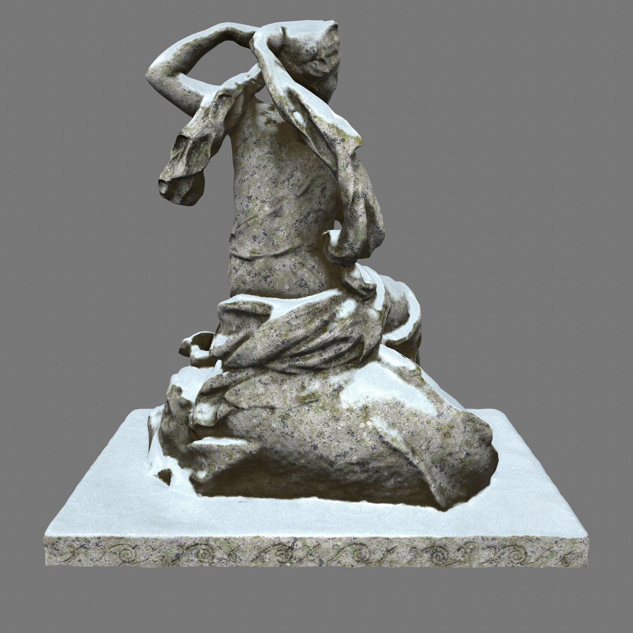 statue 7 in snow Low-poly 3D model_6