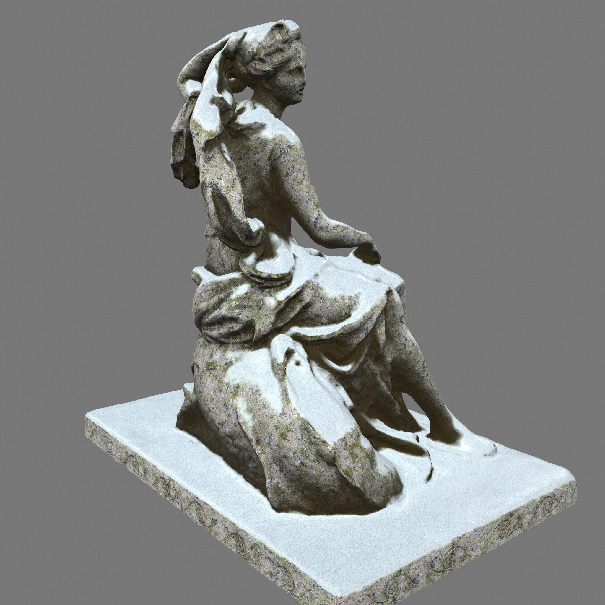 statue 7 in snow Low-poly 3D model_5