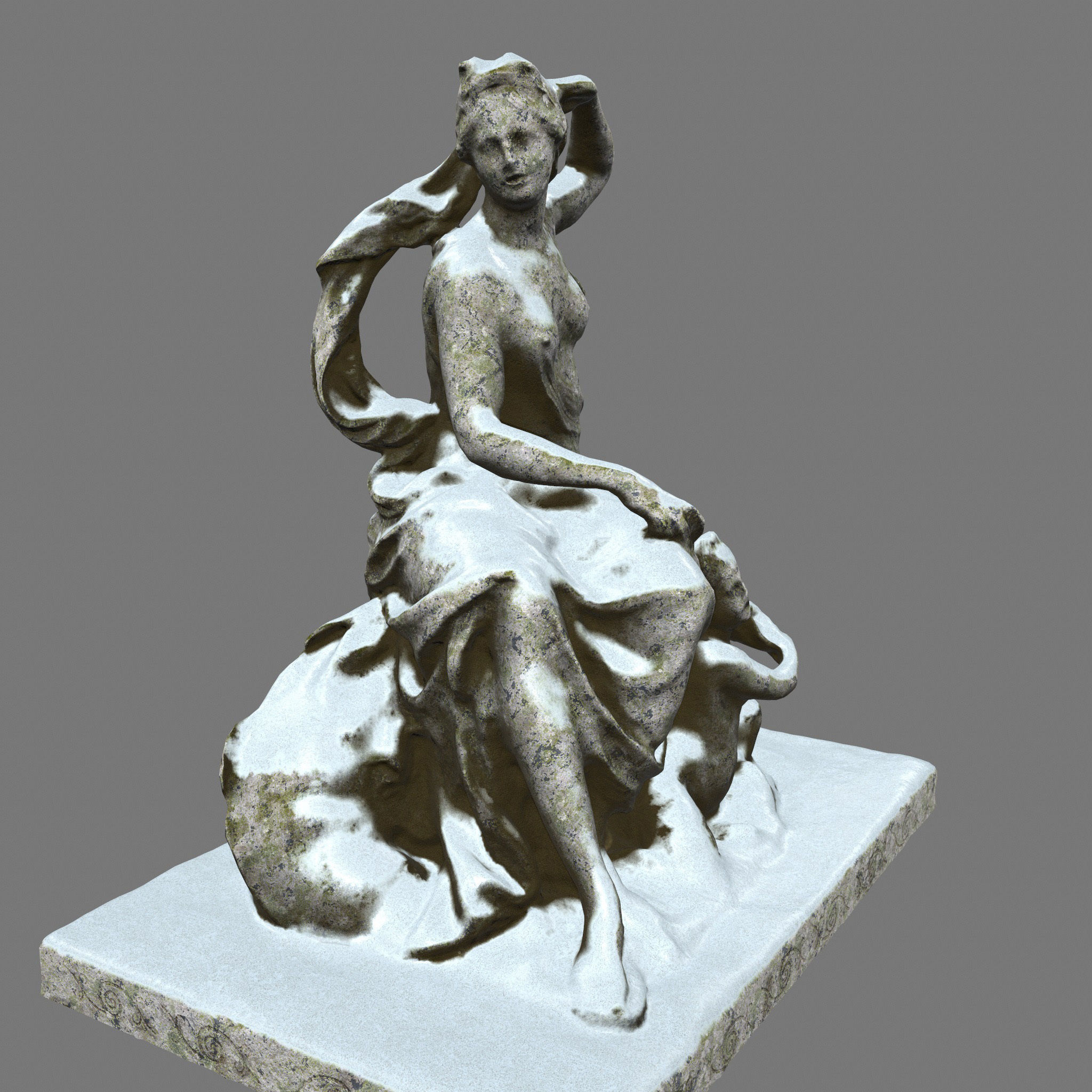 statue 7 in snow Low-poly 3D model_3