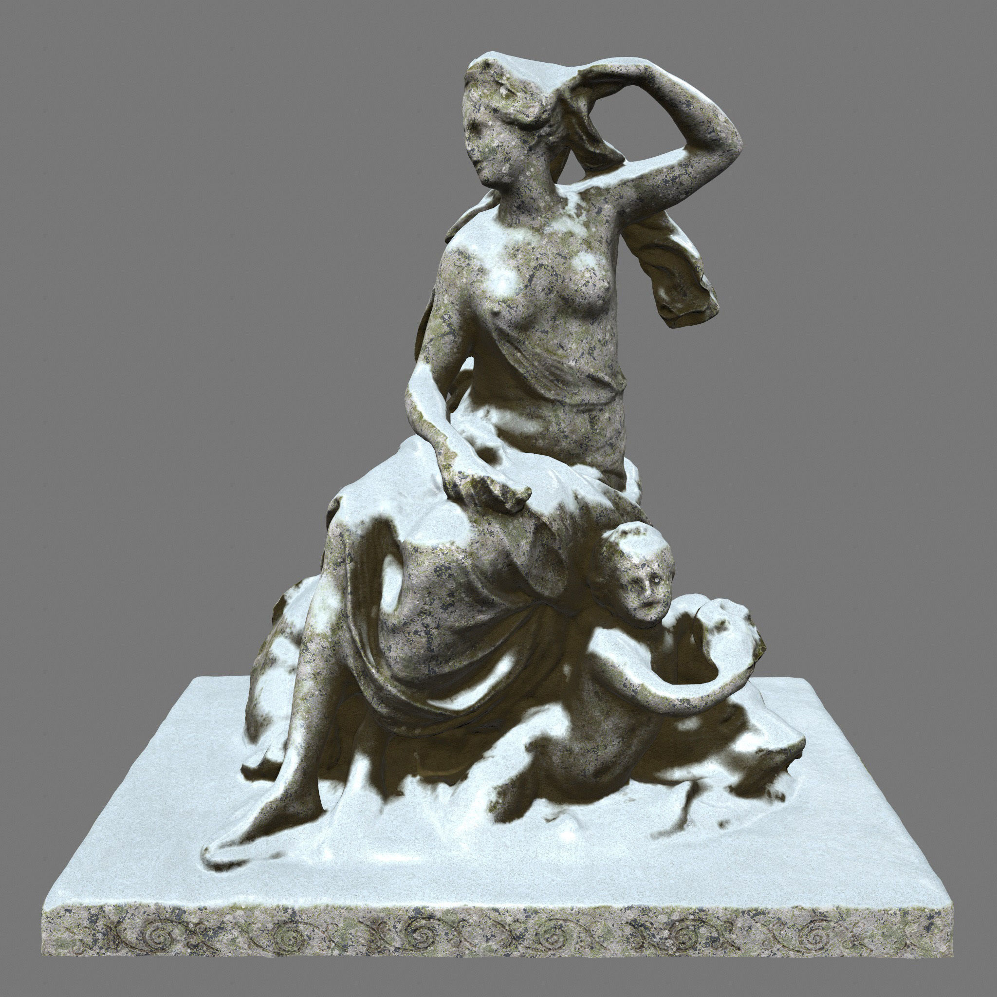 statue 7 in snow Low-poly 3D model_1
