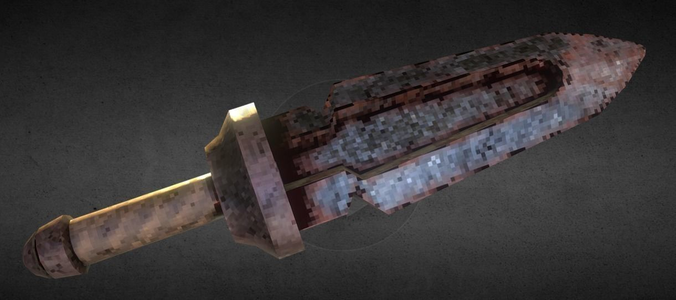 Pixelated Fantasy Dagger  Free low-poly 3D model