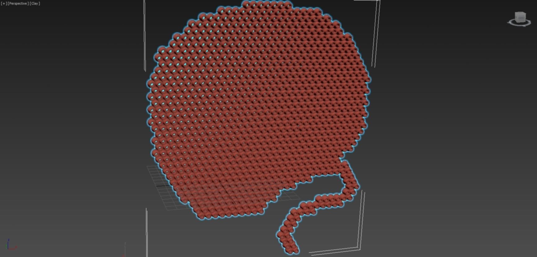 Space helmet perler beads 3D model_4