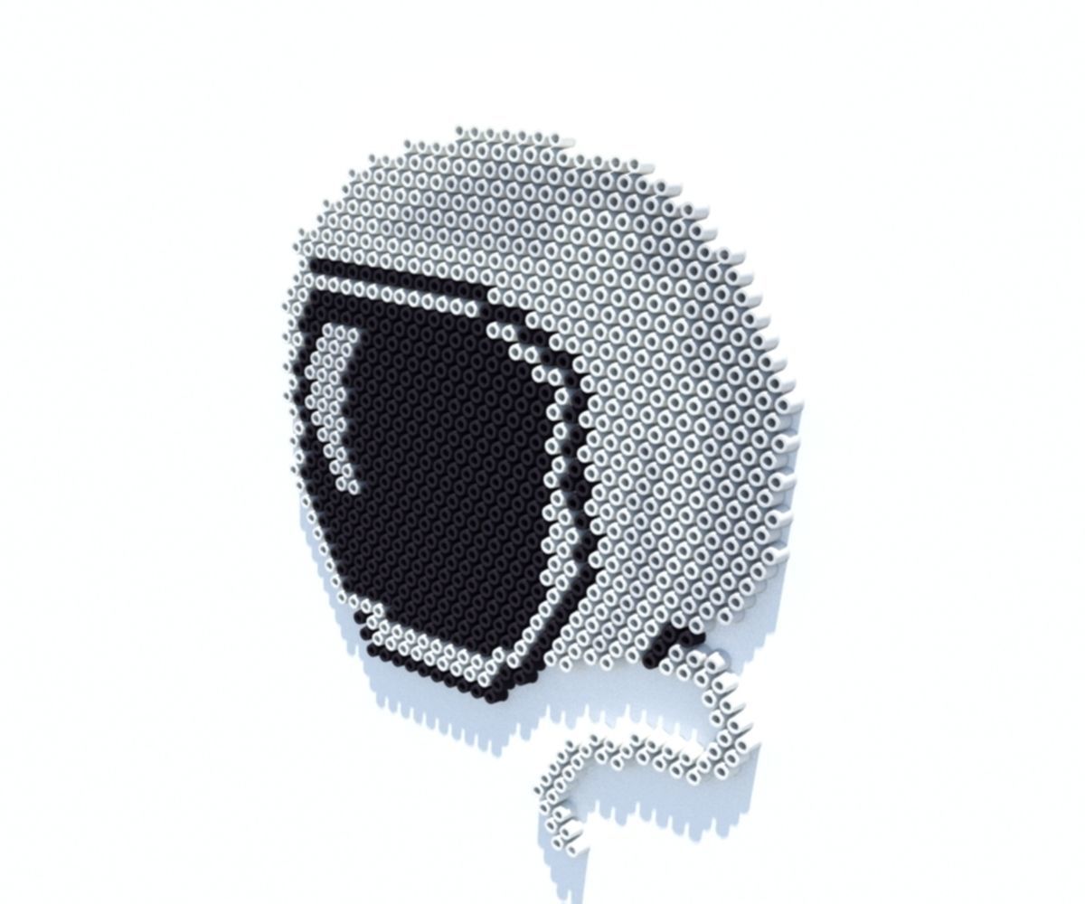 Space helmet perler beads 3D model_2