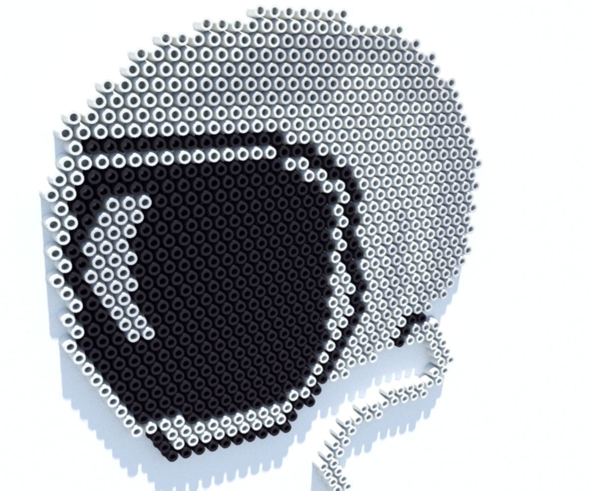 Space helmet perler beads 3D model_1
