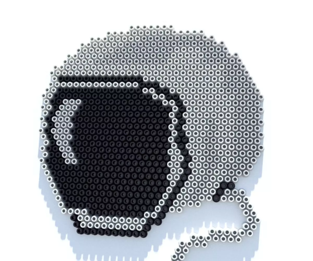 Space helmet perler beads 3D model_0