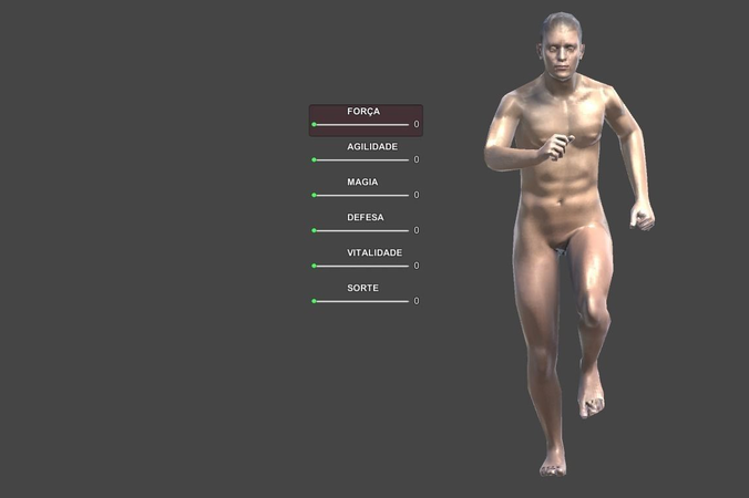 Male Low Poly nude running