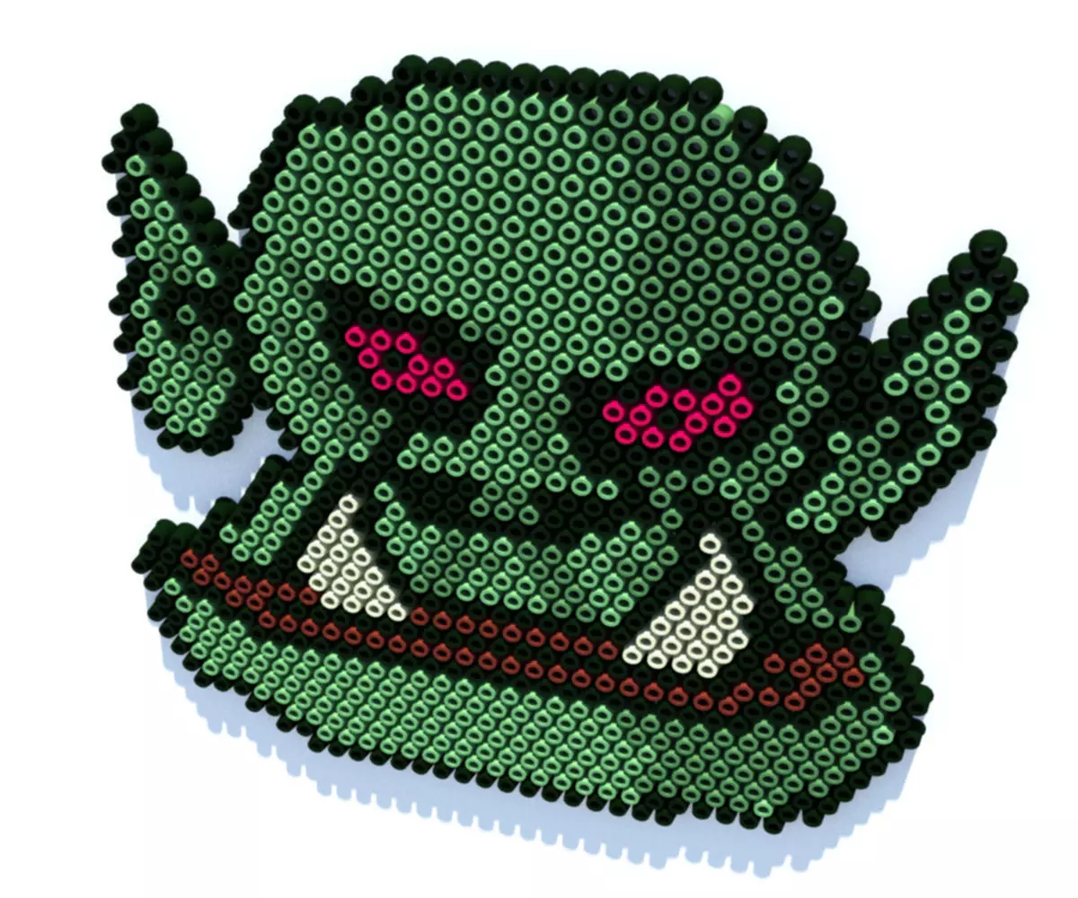 Orc Perler Beads 3D model_0