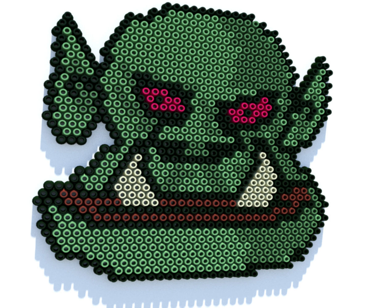 Orc Perler Beads 3D model_2