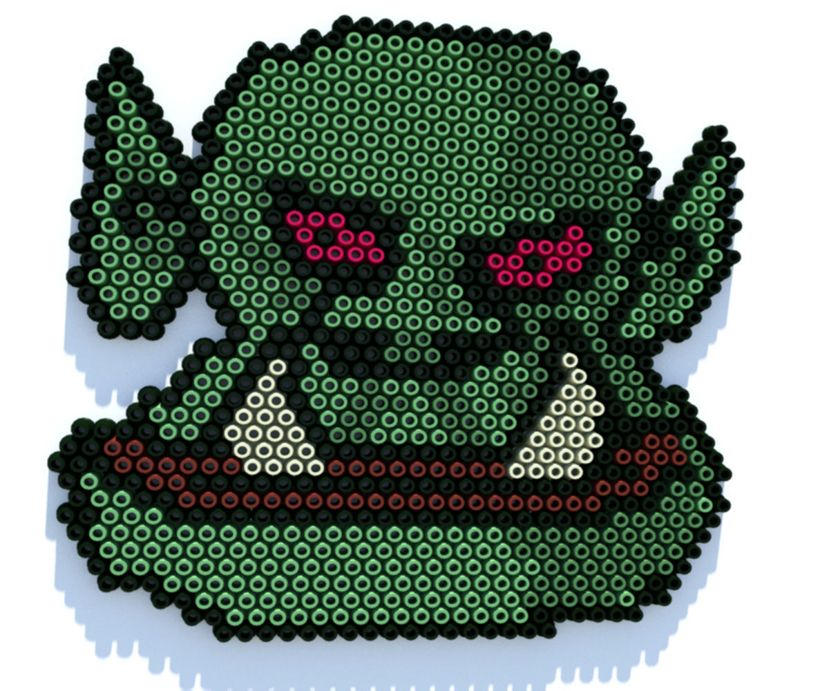 Orc Perler Beads 3D model_1