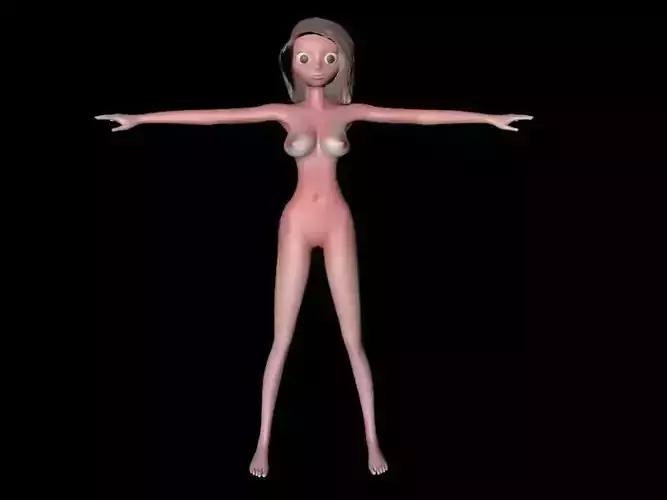 sexy cartoon girl Low-poly 3D model