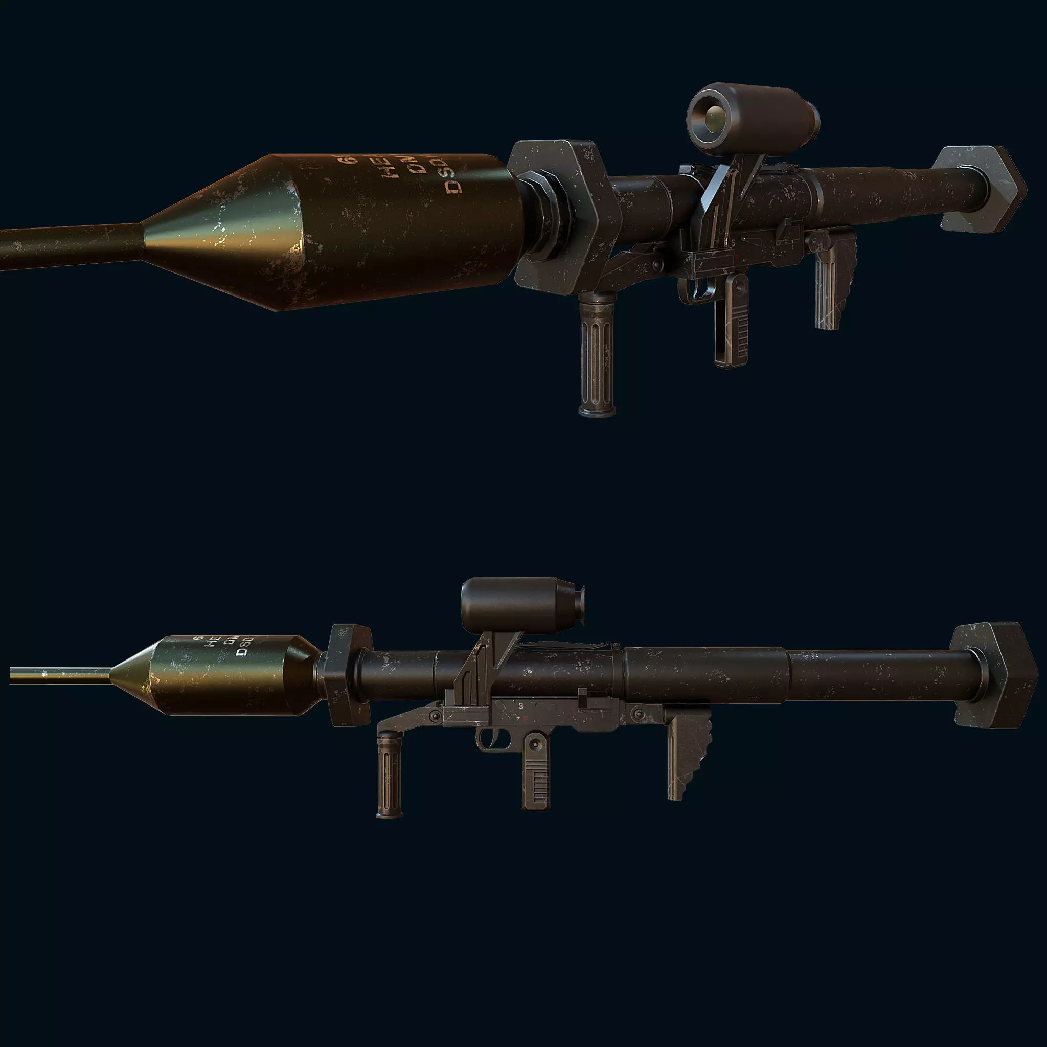 Panzerfaust 3 PzF  Rocket Launcher Gaming weapon Model  Low-poly 3D model_0