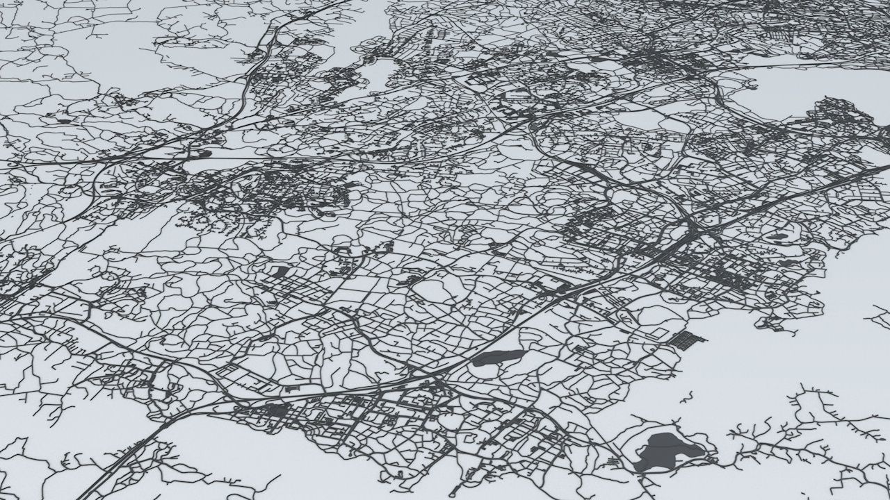 Helsinki Area Road Network and Streets 3D model_4