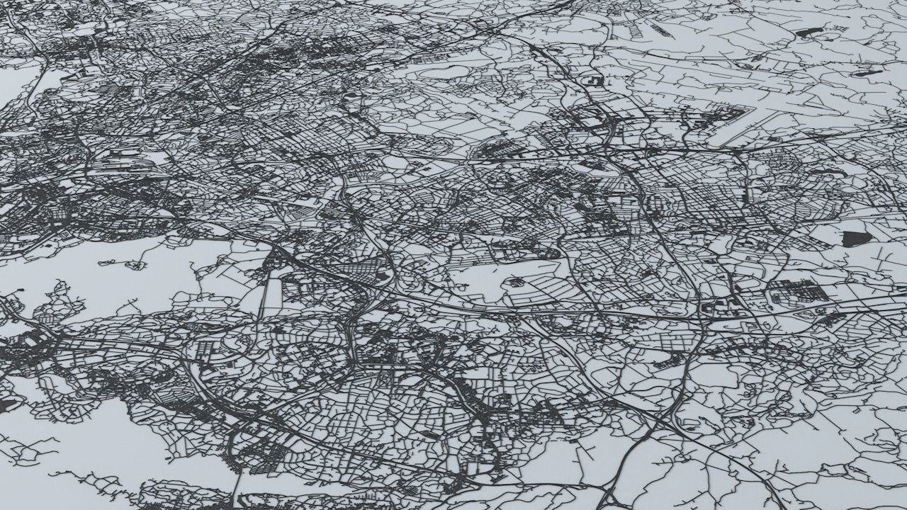 Helsinki Area Road Network and Streets 3D model_5