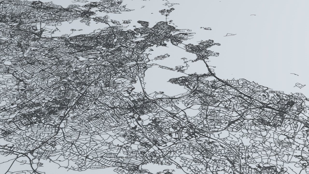 Helsinki Area Road Network and Streets 3D model_6