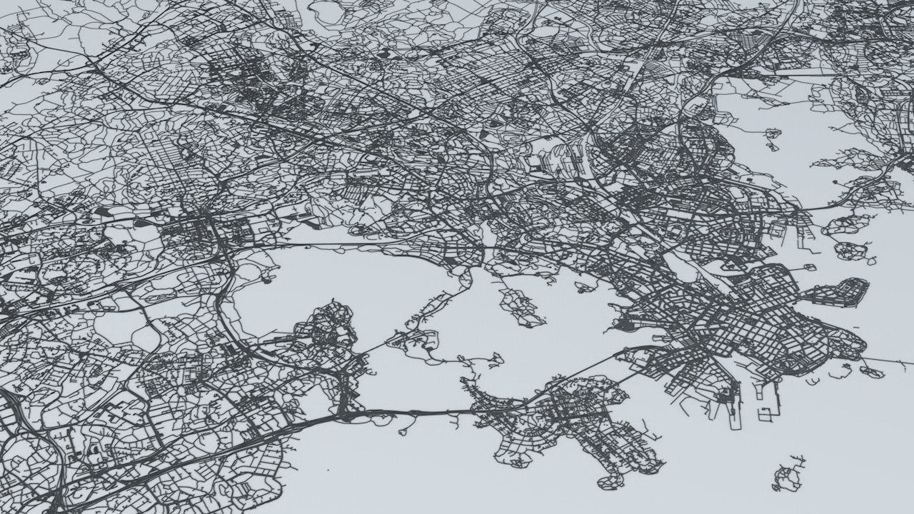 Helsinki Area Road Network and Streets 3D model_1
