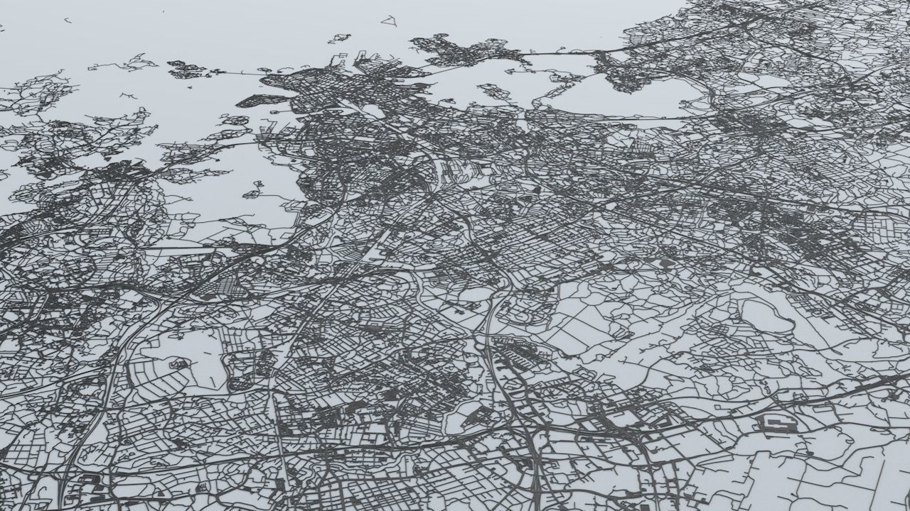 Helsinki Area Road Network and Streets 3D model_2