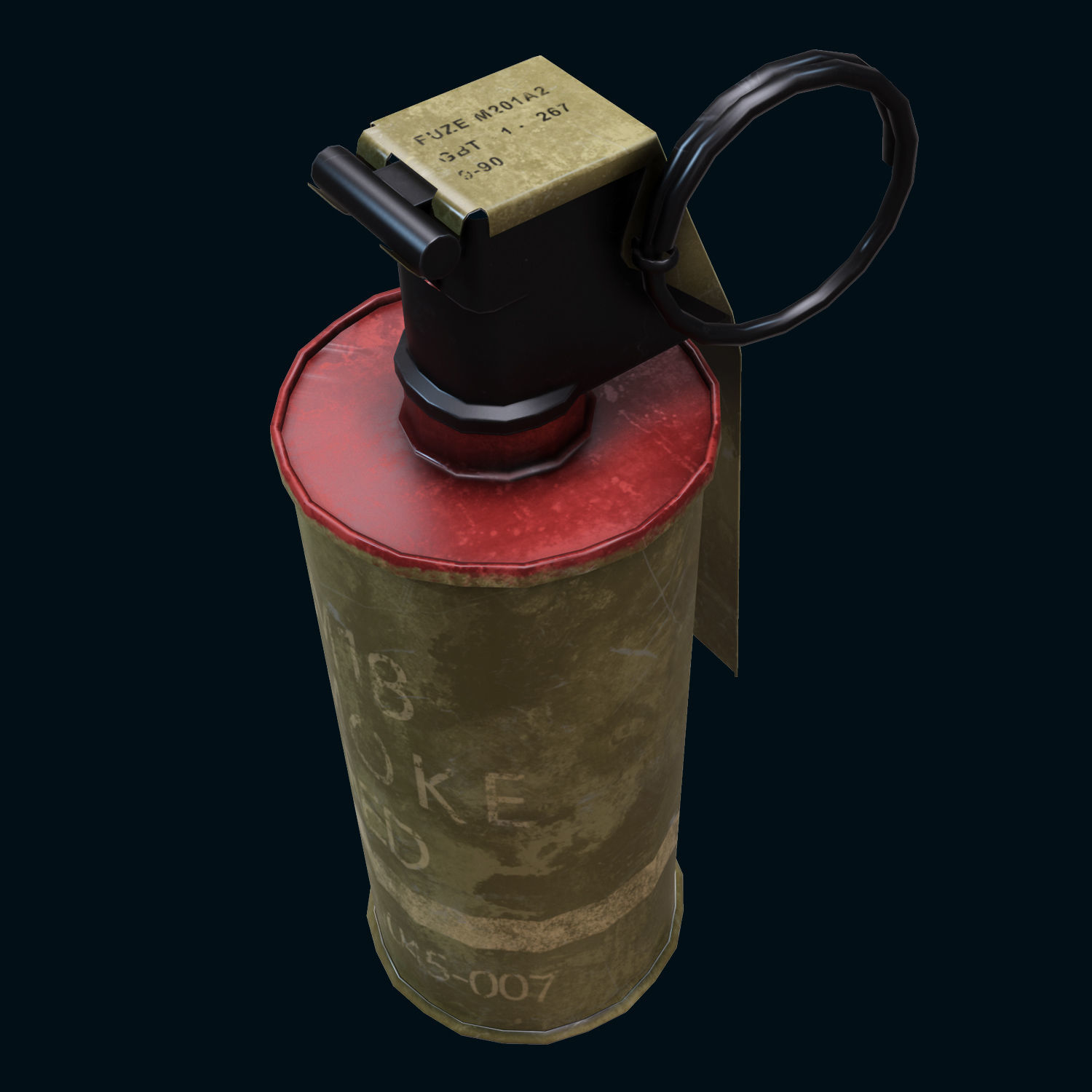 M18 hand grenade Bomb Gaming Model Low-poly 3D model_2