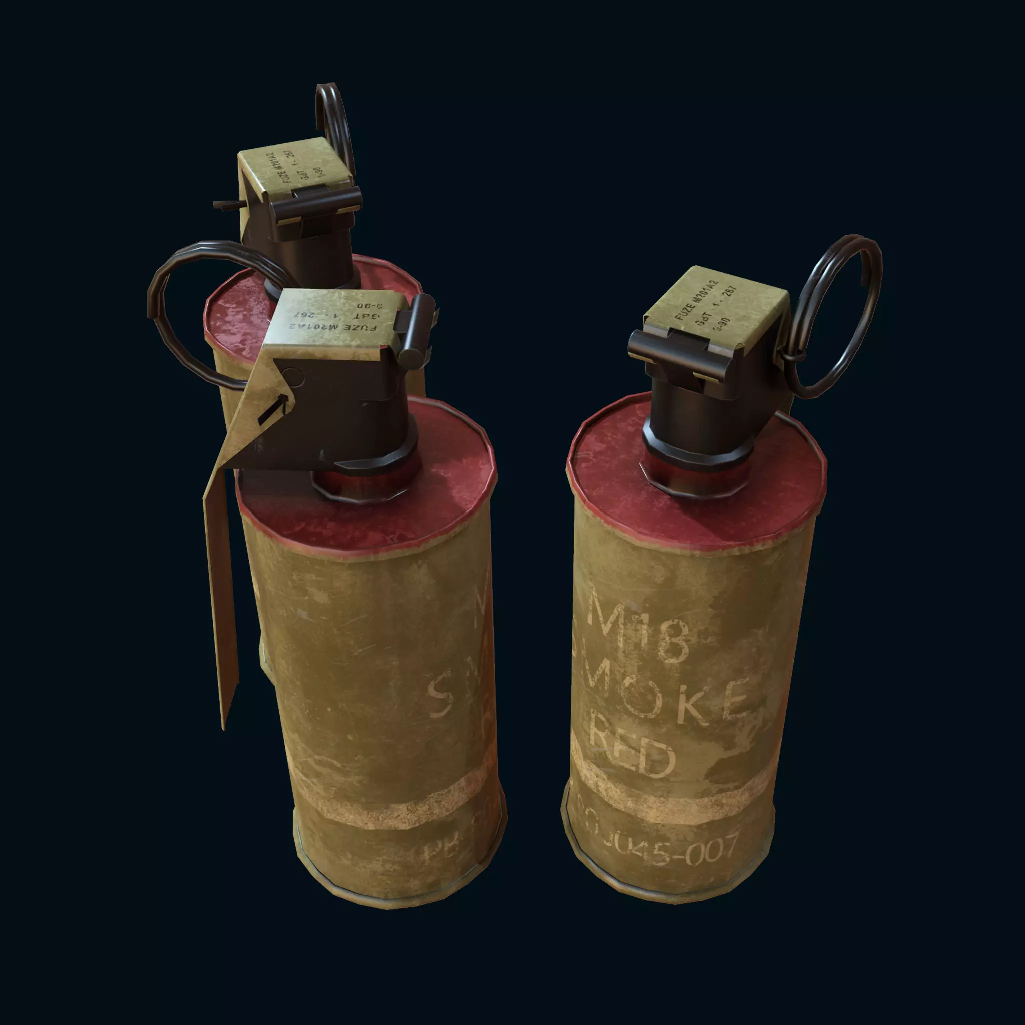 M18 hand grenade Bomb Gaming Model Low-poly 3D model_0