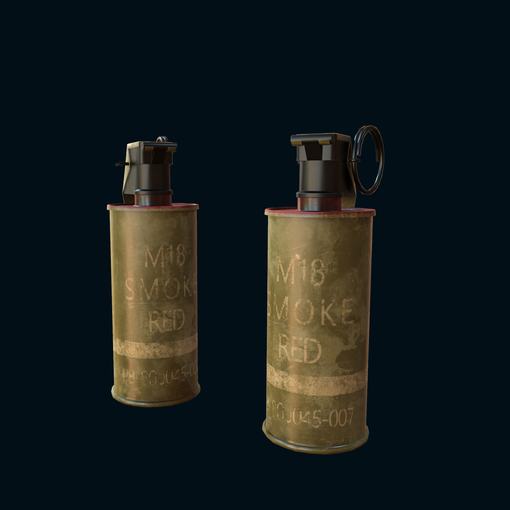 M18 hand grenade Bomb Gaming Model Low-poly 3D model_1