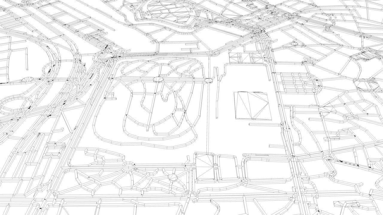 Madrid Road Network and Streets 3D model_9