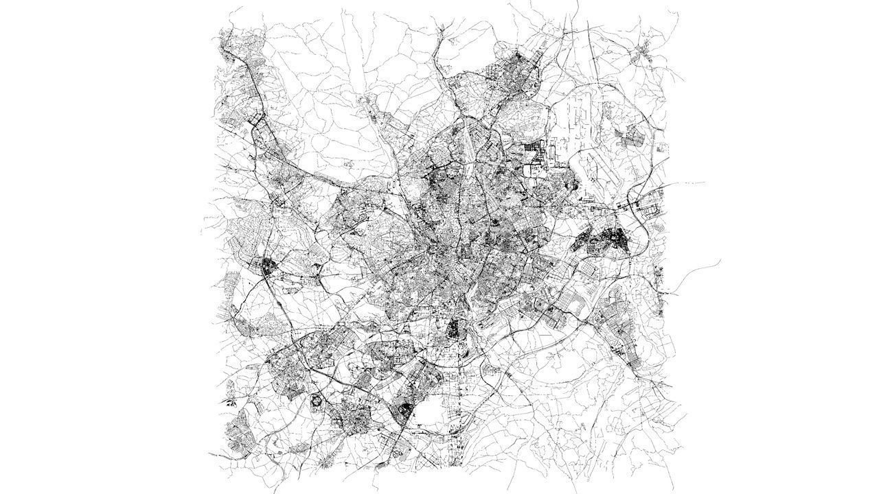 Madrid Road Network and Streets 3D model_7